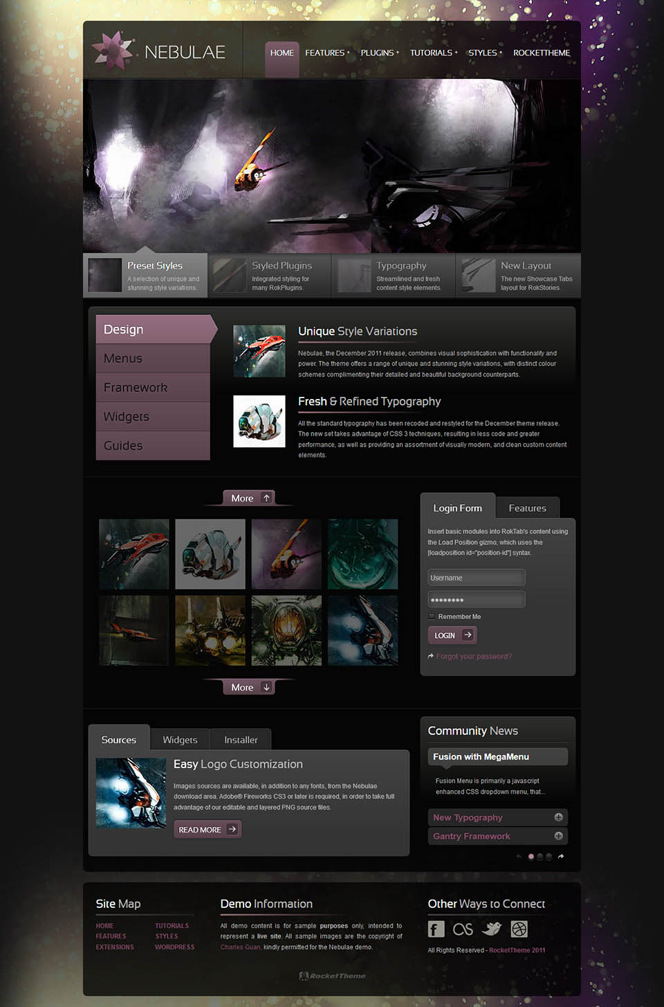 WordPress template RocketTheme Nebulae