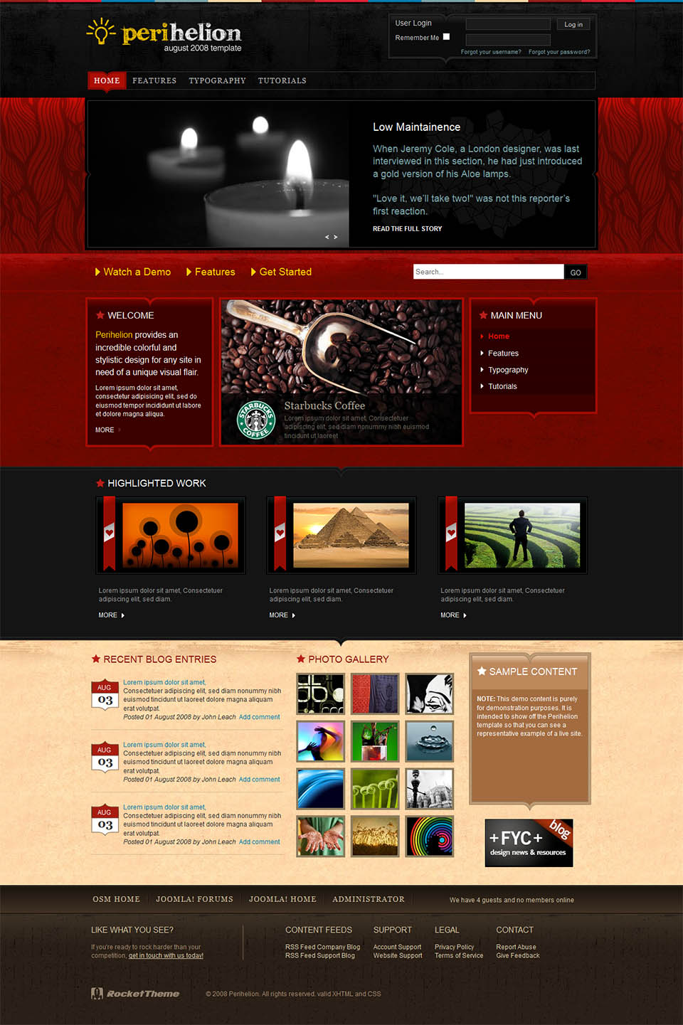 WordPress template RocketTheme Perihelion