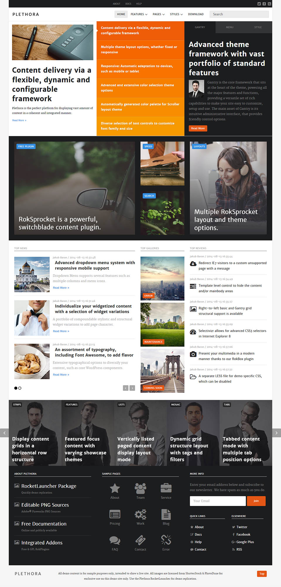 WordPress template RocketTheme Plethora