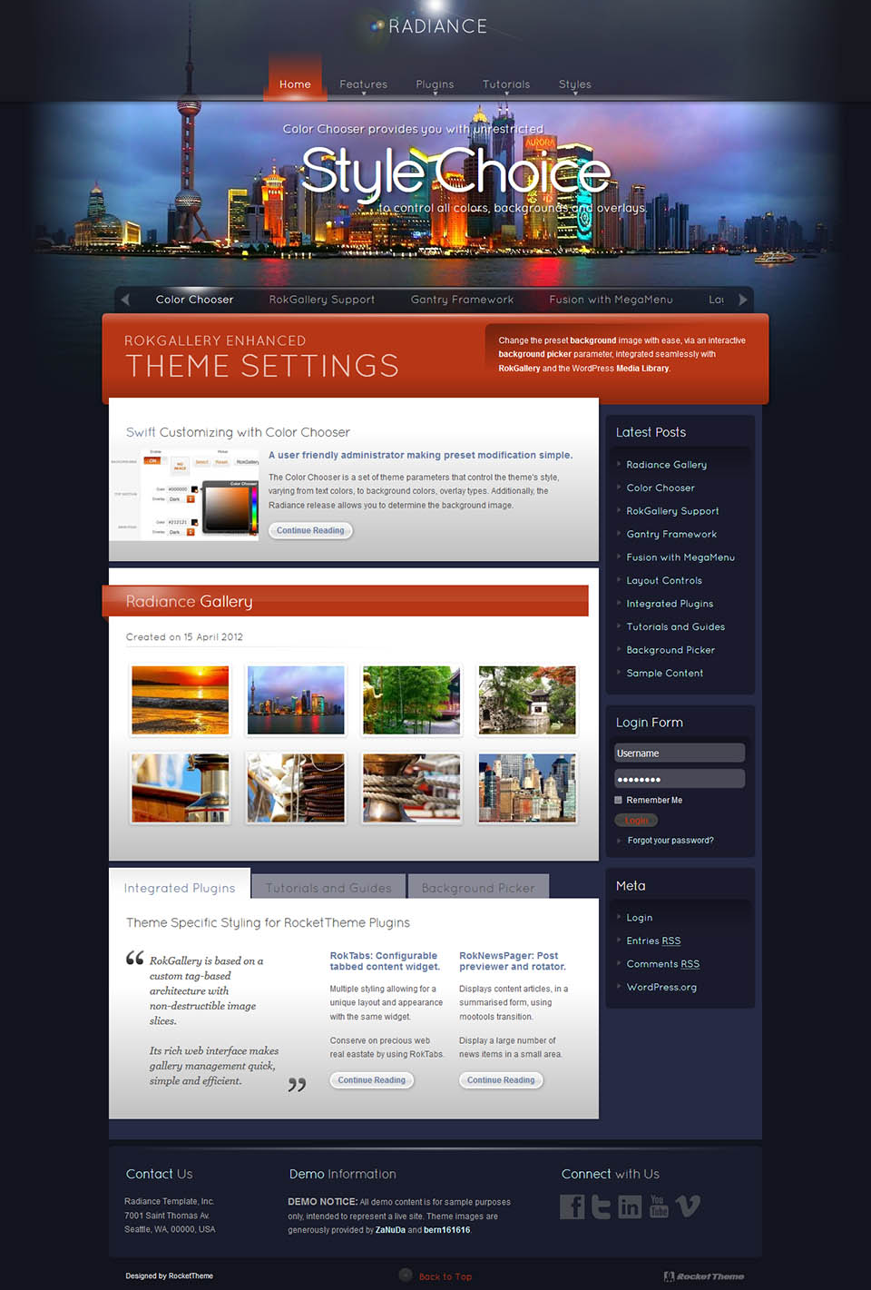 WordPress template RocketTheme Radiance