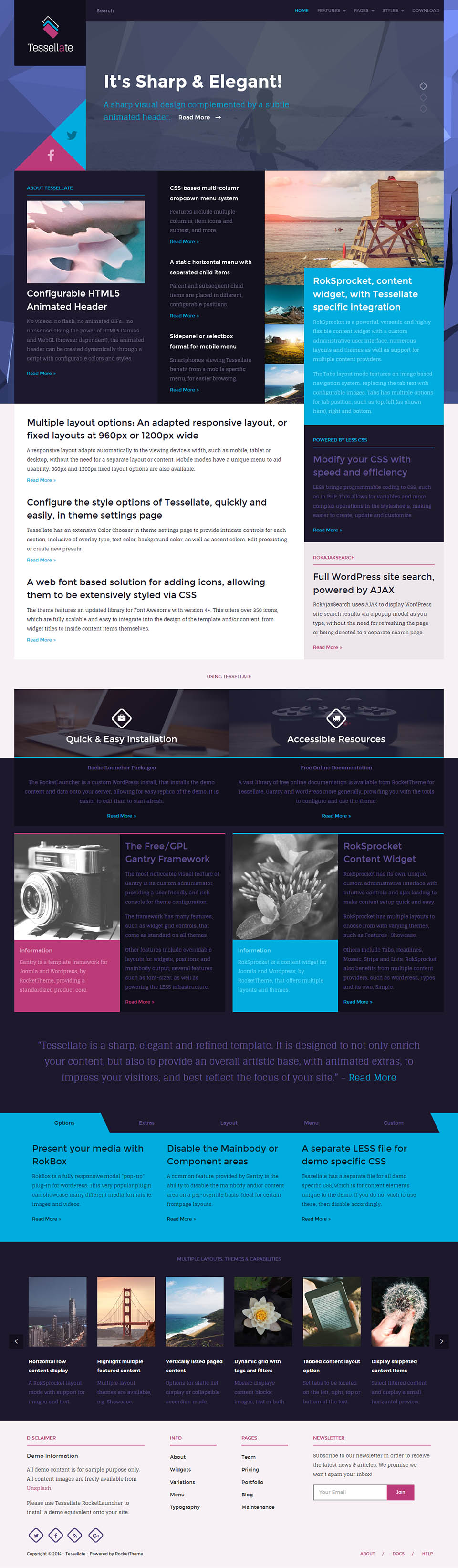 WordPress template RocketTheme Tessellate