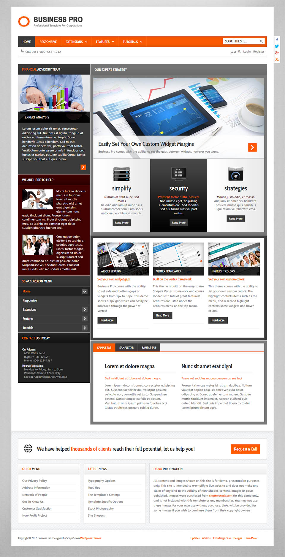 WordPress template Shape5 Business Pro