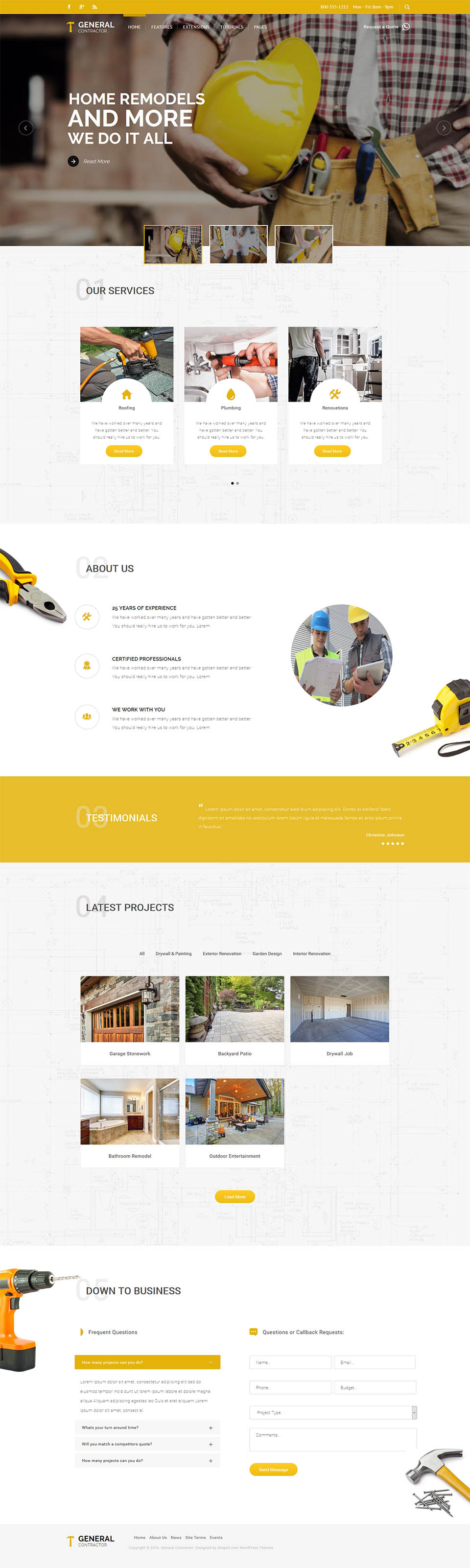 WordPress template Shape5 General Contractor