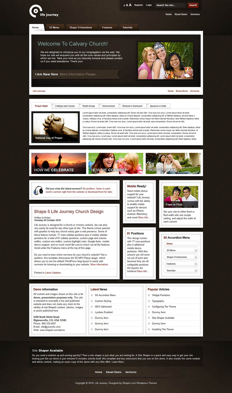 WordPress template Shape5 Life Journey