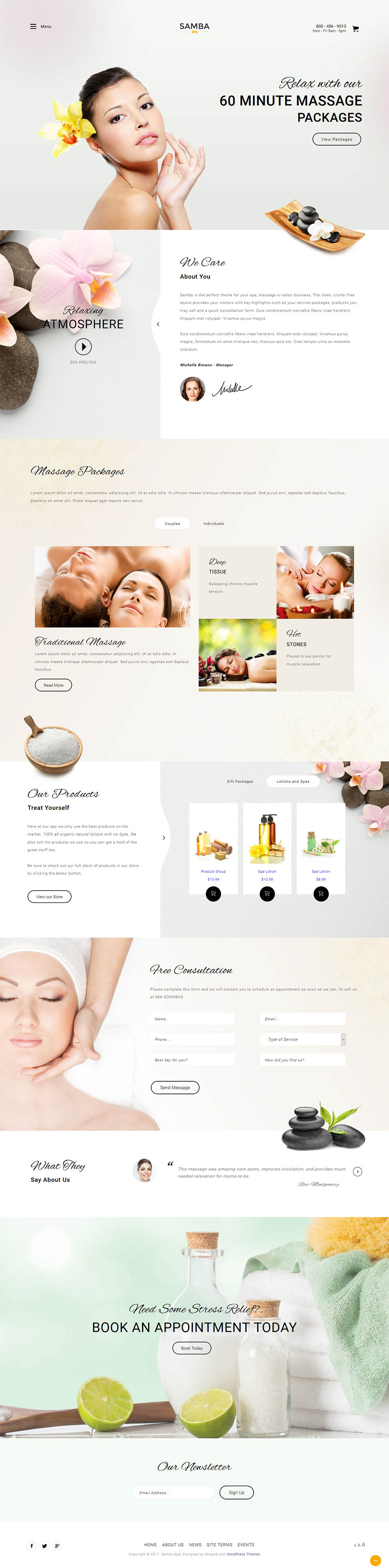 WordPress template Shape5 Samba Spa