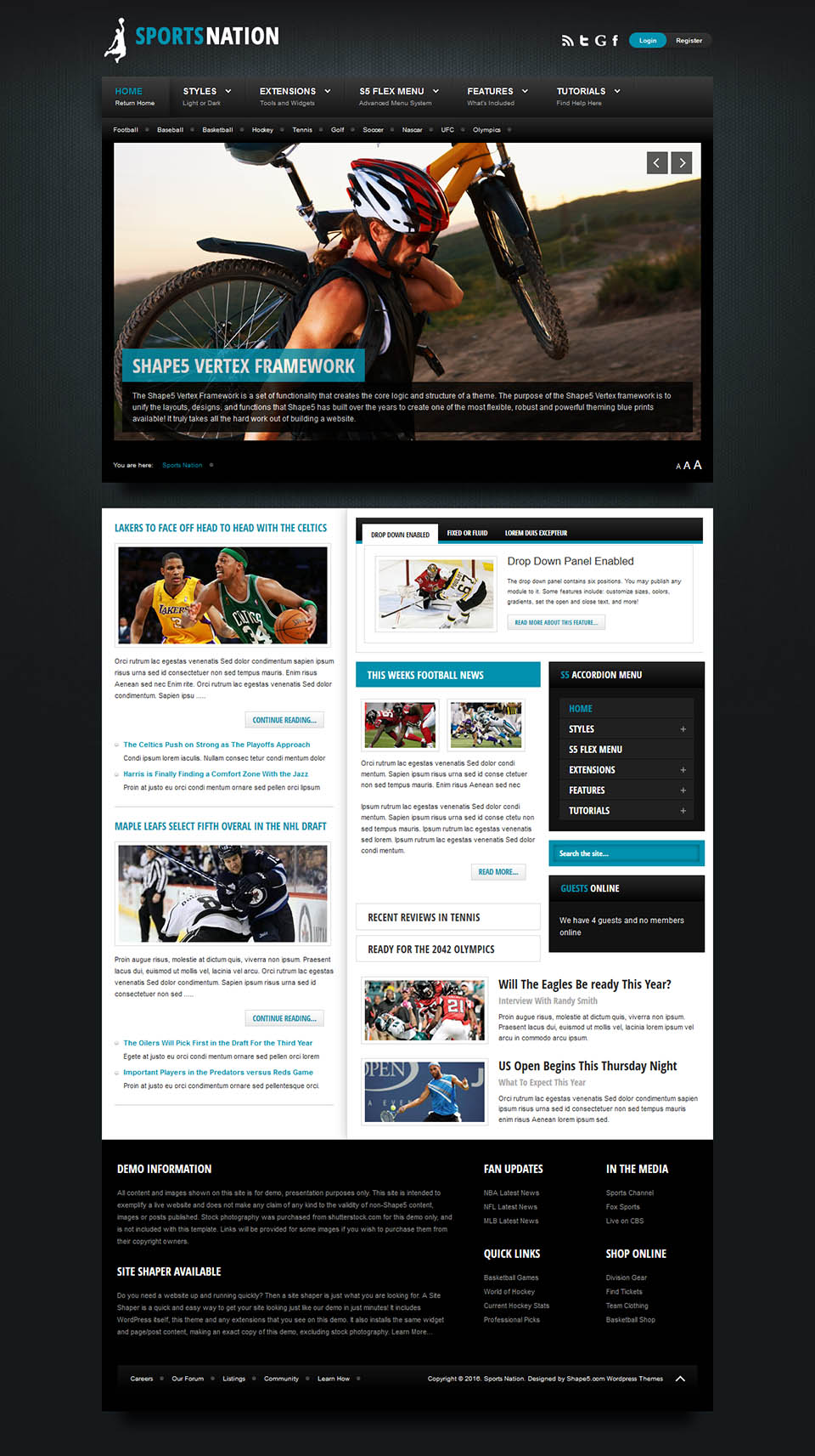 WordPress template Shape5 Sports Nation