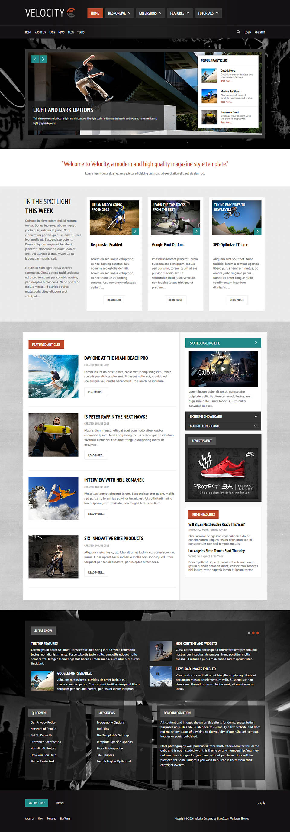 WordPress template Shape5 Velocity