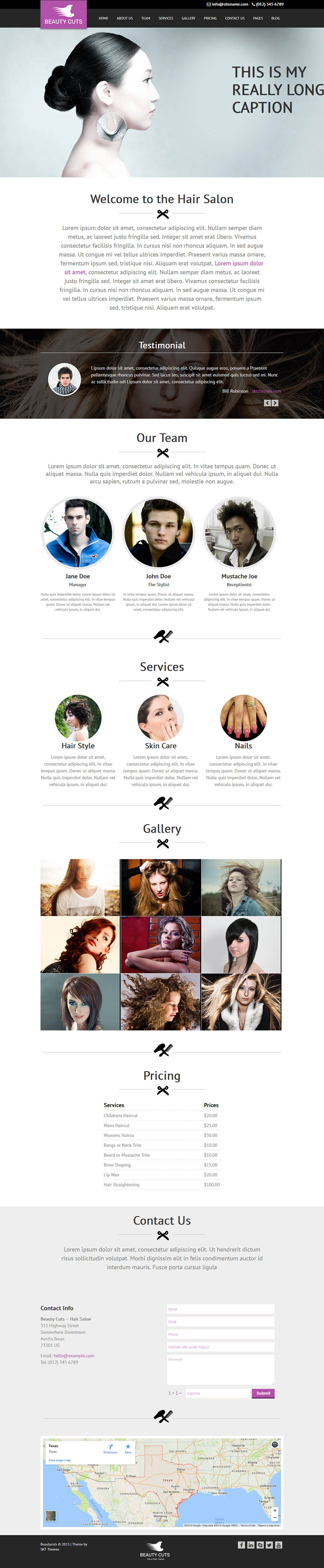 WordPress template SKT Themes Beauty Cuts Pro