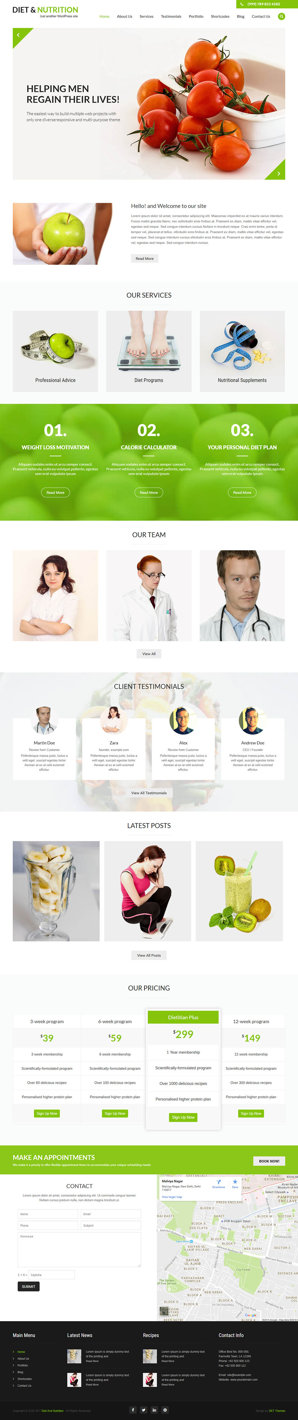 WordPress template SKT Themes Diet And Nutrition Pro