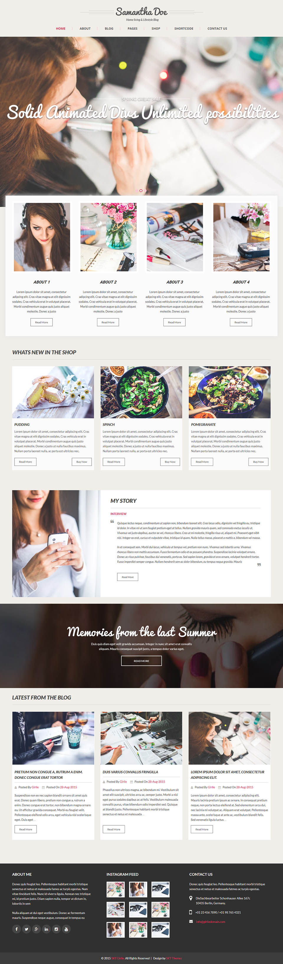 WordPress template SKT Themes Girlie Pro