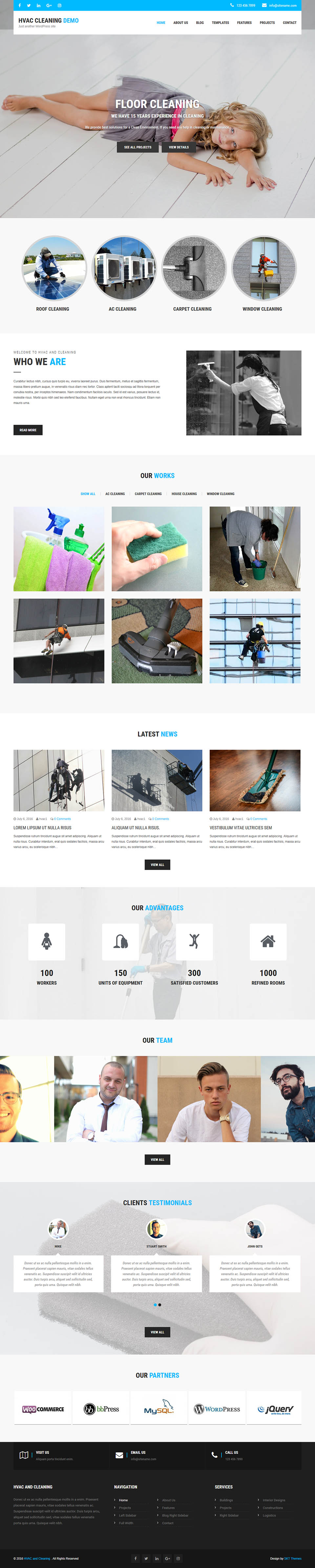 WordPress template SKT Themes HVAC and Cleaning Pro