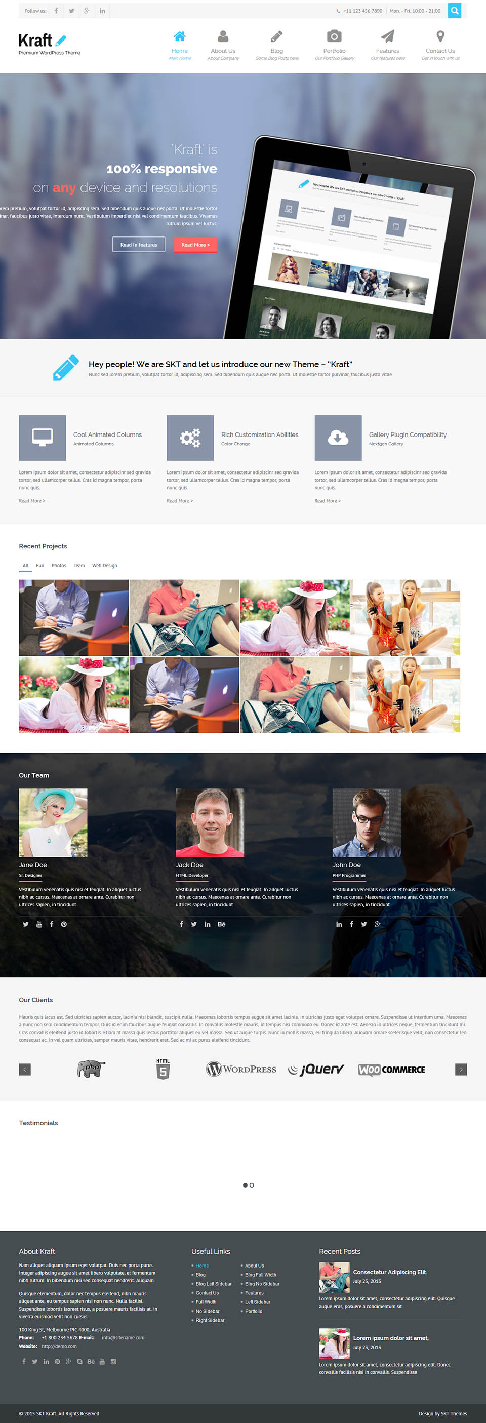 WordPress template SKT Themes Kraft Pro