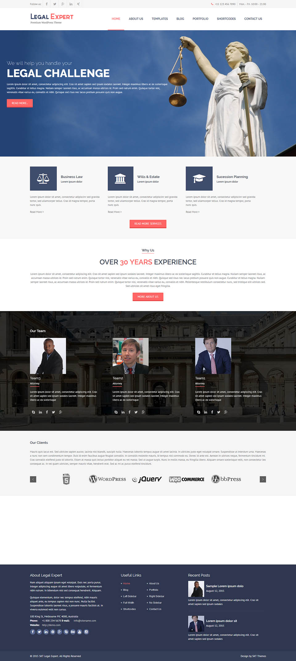 WordPress template SKT Themes Legal Expert Pro