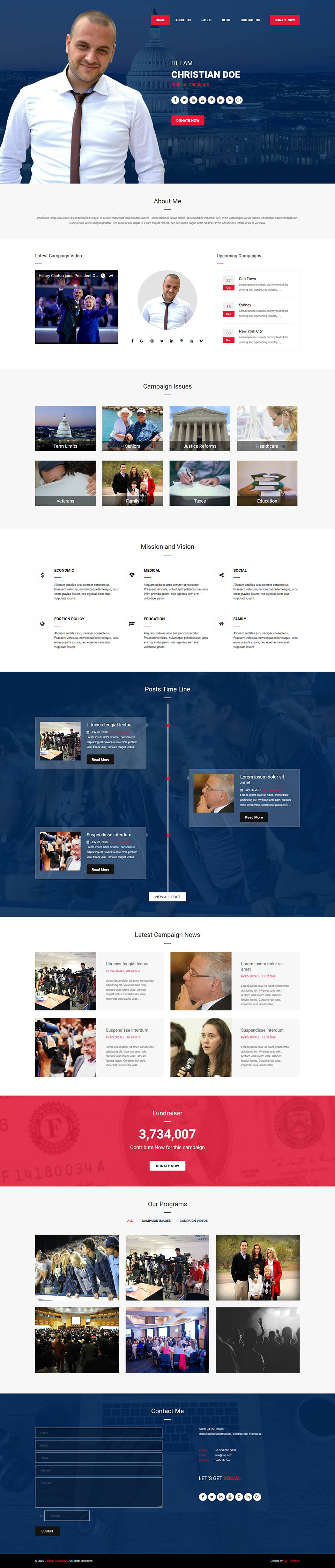 WordPress template SKT Themes Political Candidate Pro