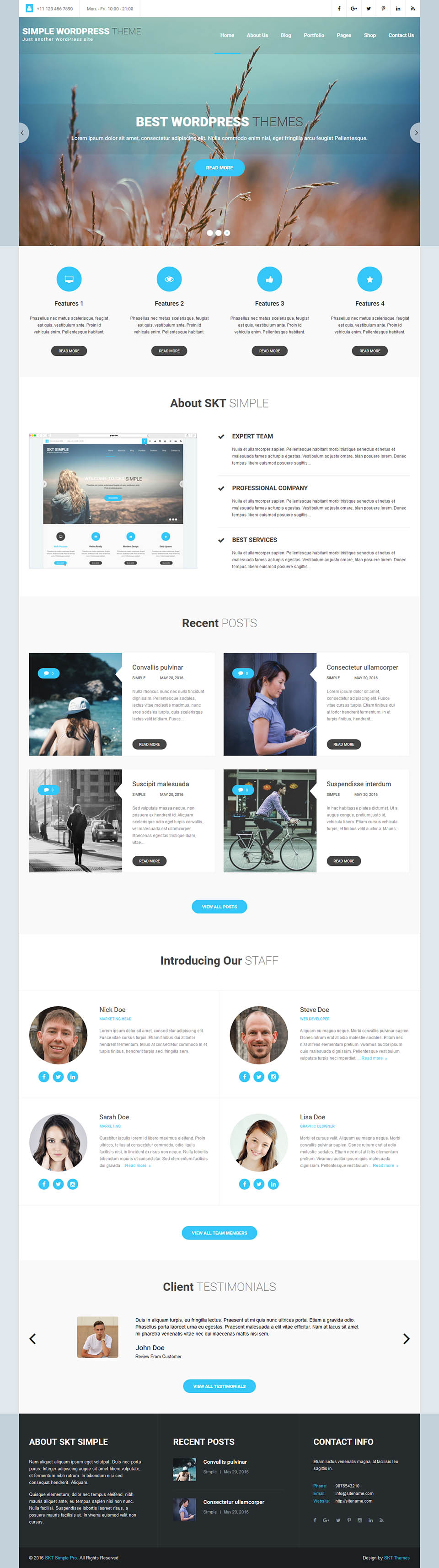 WordPress template SKT Themes Simple