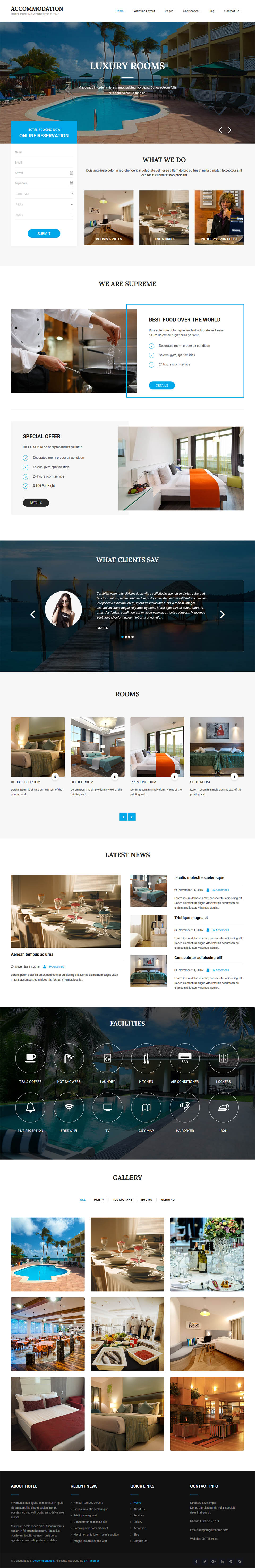 WordPress template SKT Themes Perfect Accommodation