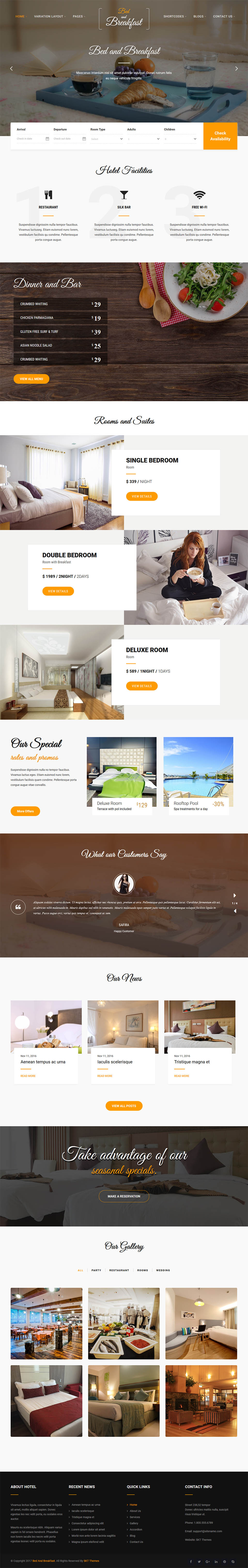 WordPress template SKT Themes Perfect Bed and Breakfast