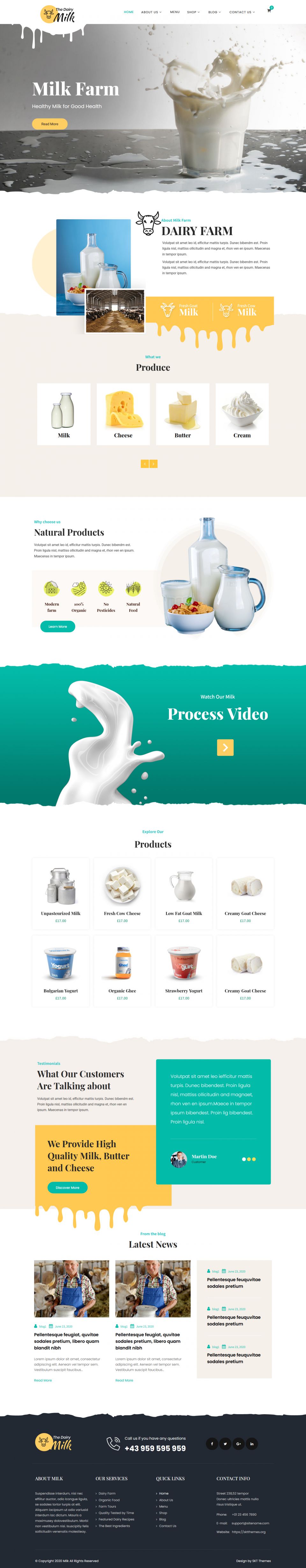 WordPress template SKT Themes Dairy Farm