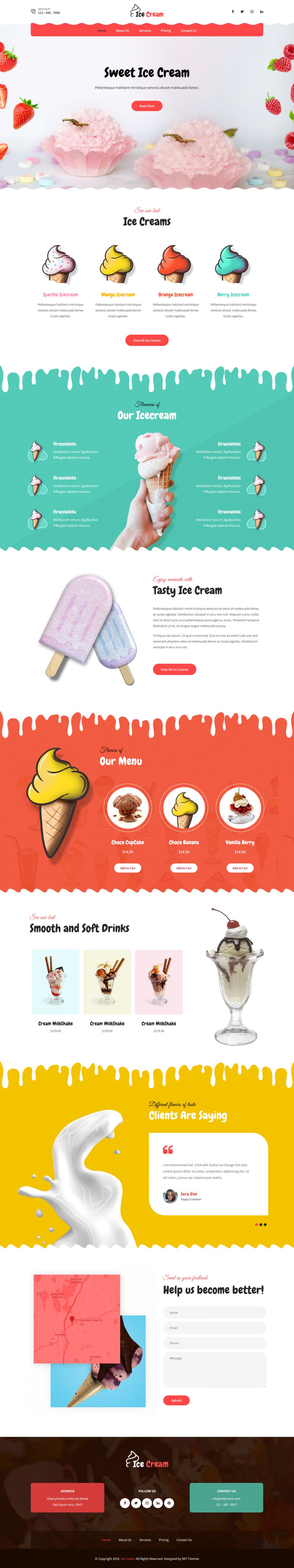 WordPress template SKT Themes Ele IceCream