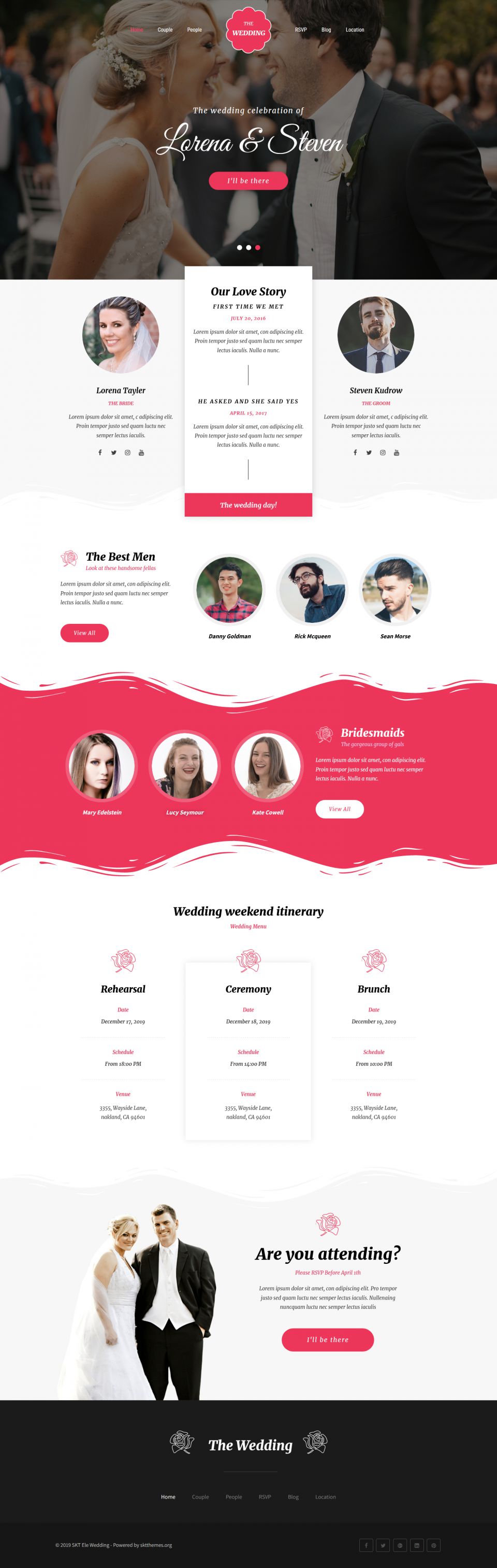 WordPress template SKT Themes Ele Wedding