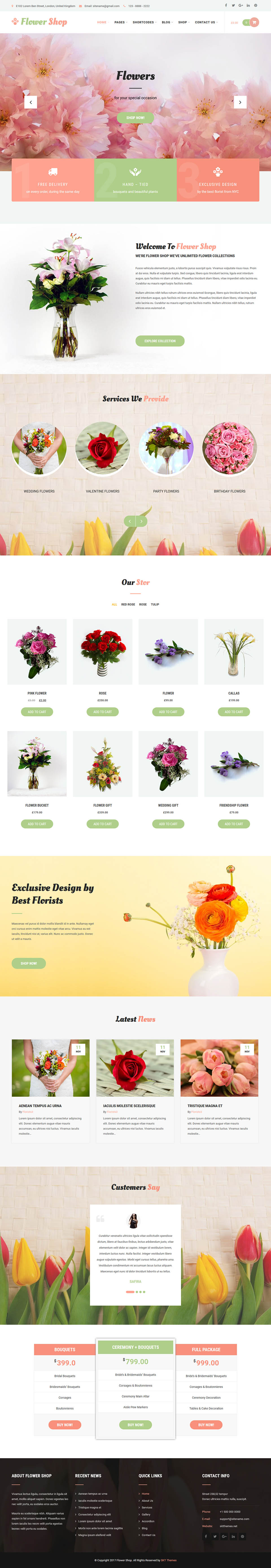 WordPress template SKT Themes Flower Shop