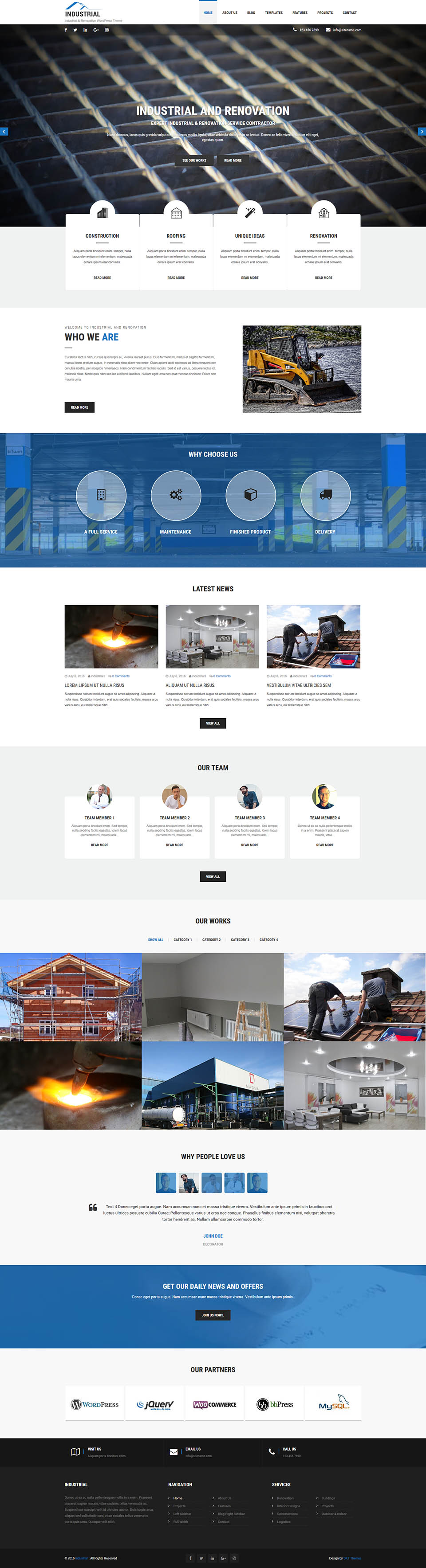 WordPress template SKT Themes Industrial Pro