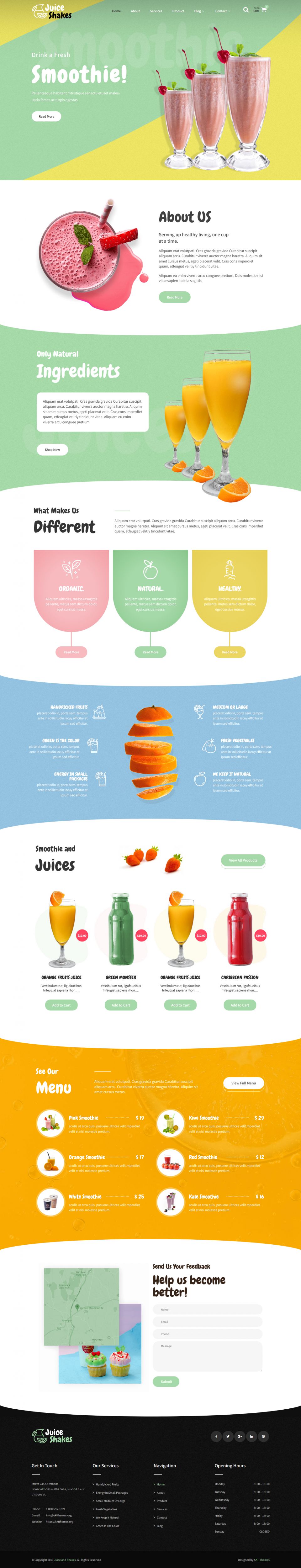 WordPress template SKT Themes Juice And Shakes