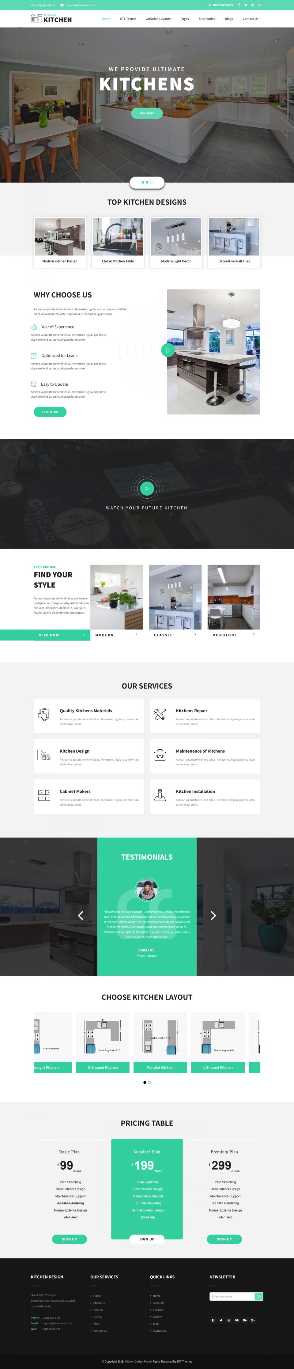 WordPress template SKT Themes Kitchen Design Pro