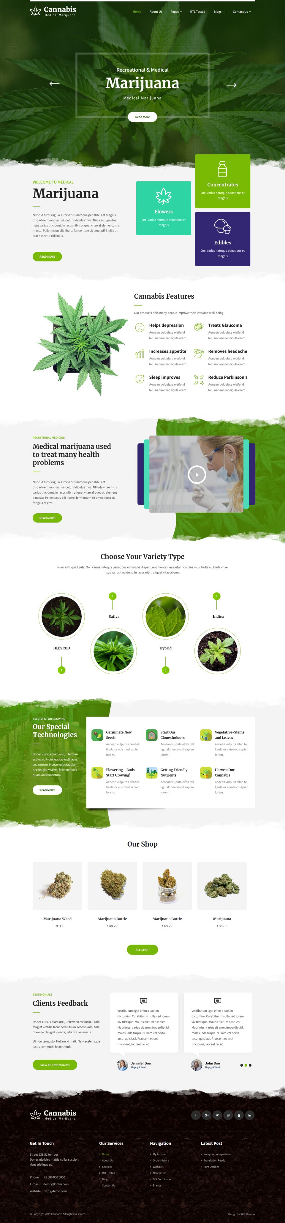 WordPress template SKT Themes Medical Marijuana