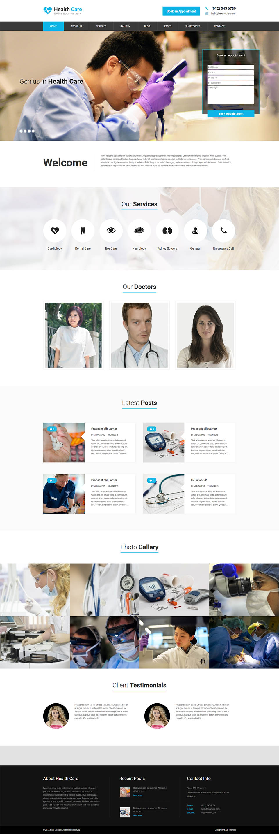 WordPress template SKT Themes Medical Pro