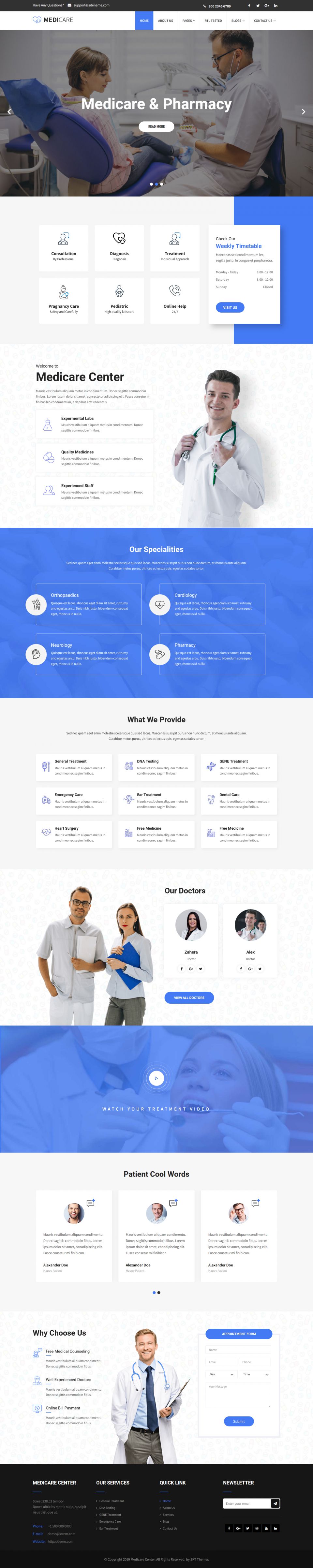 WordPress template SKT Themes Medicare Pro