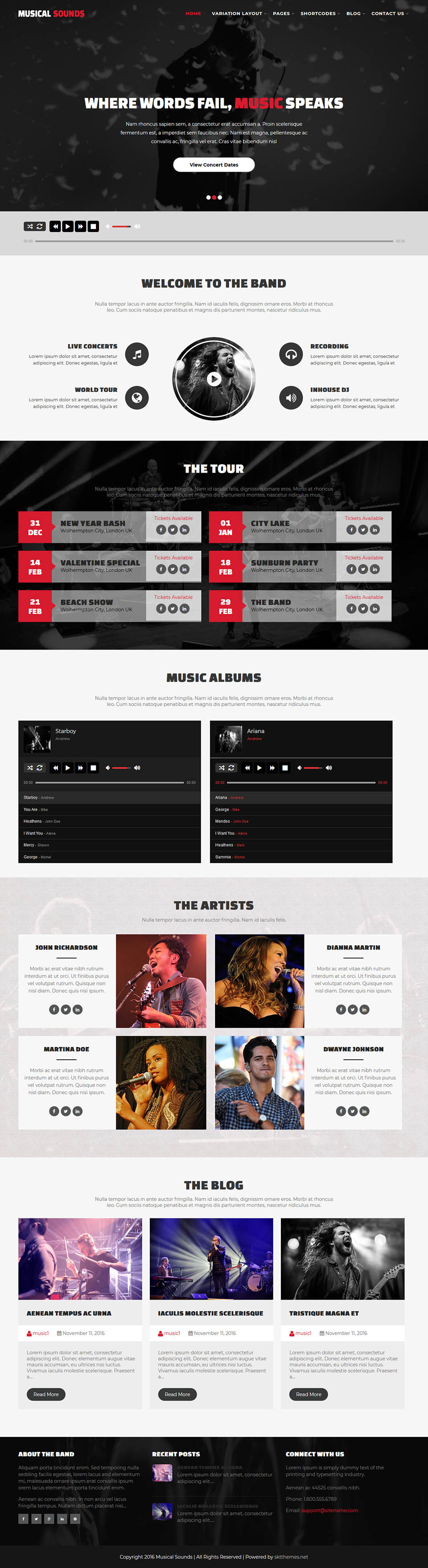 WordPress template SKT Themes Musical Sounds