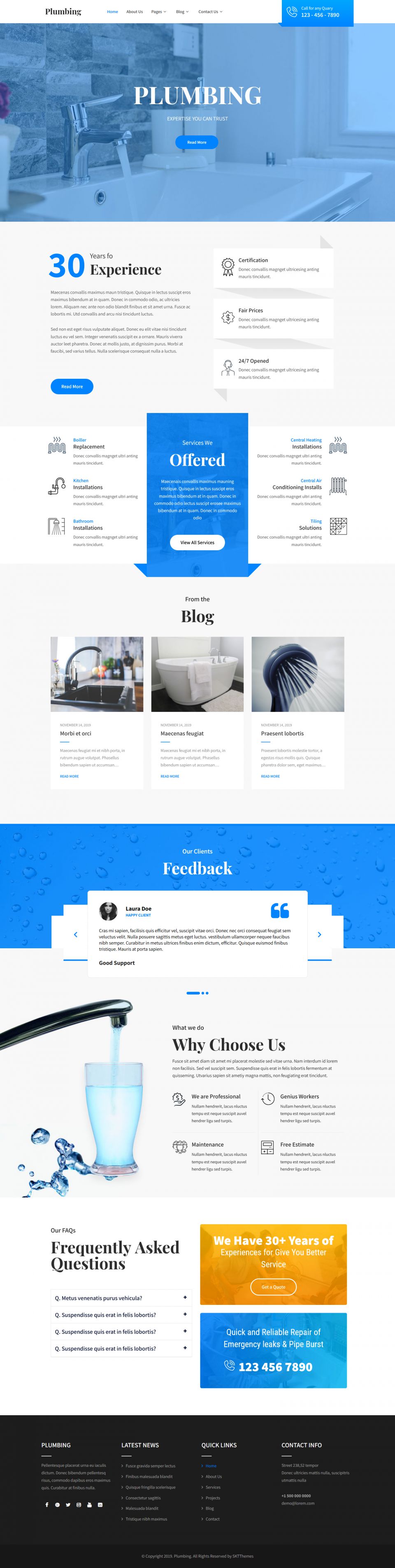 WordPress template SKT Themes Plumbing