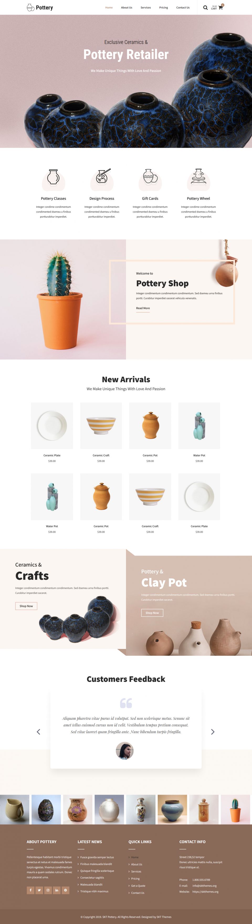 WordPress template SKT Themes Pottery