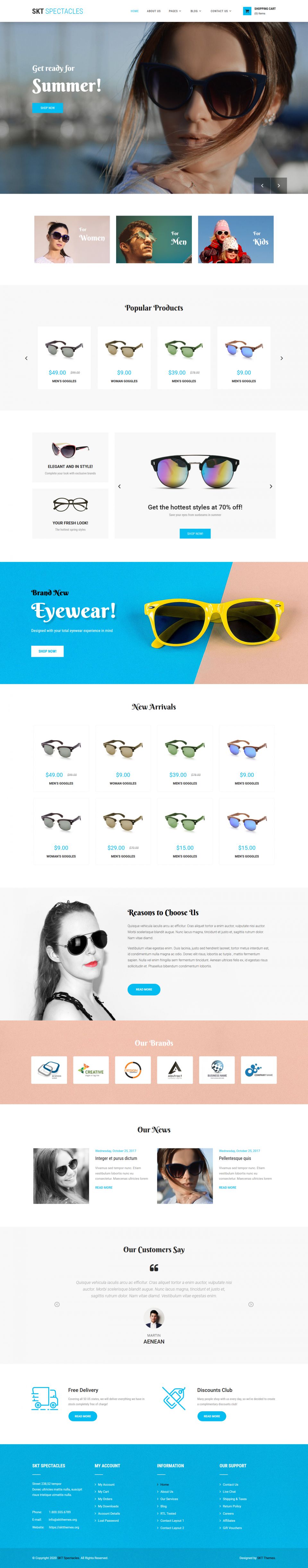 WordPress template SKT Themes Spectacles