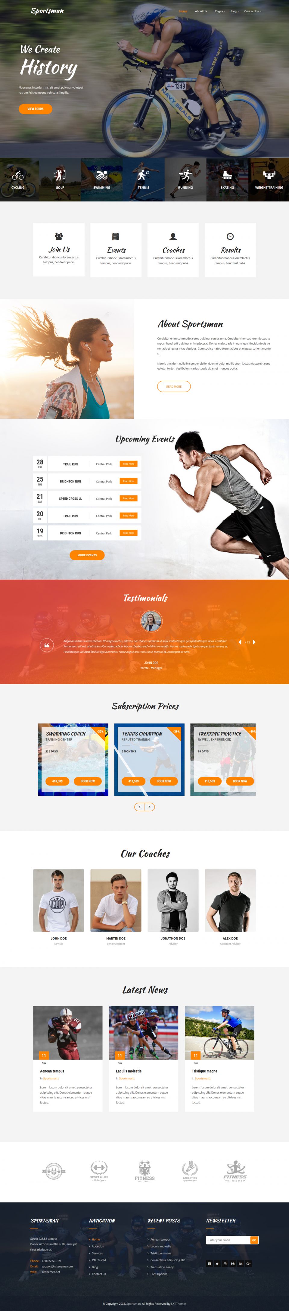 WordPress template SKT Themes Sportsman Pro