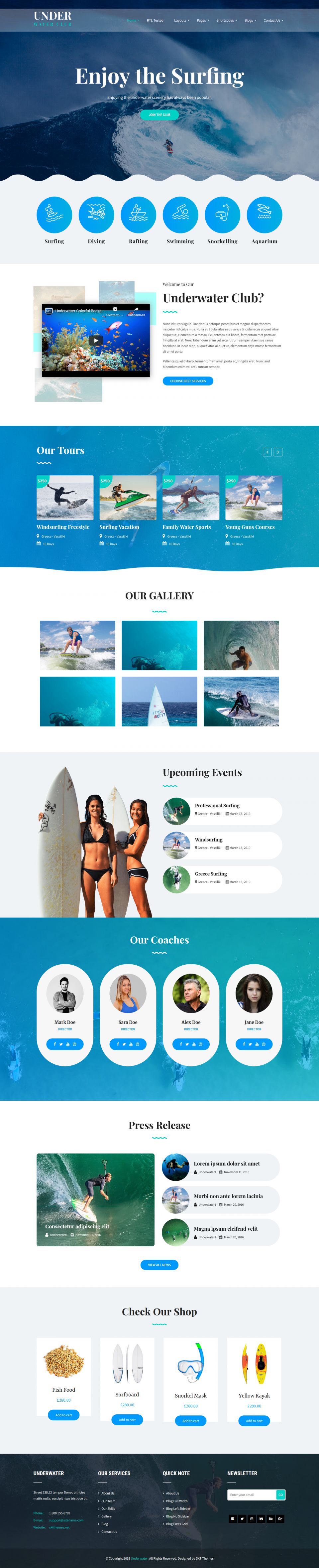 WordPress template SKT Themes Underwater Pro