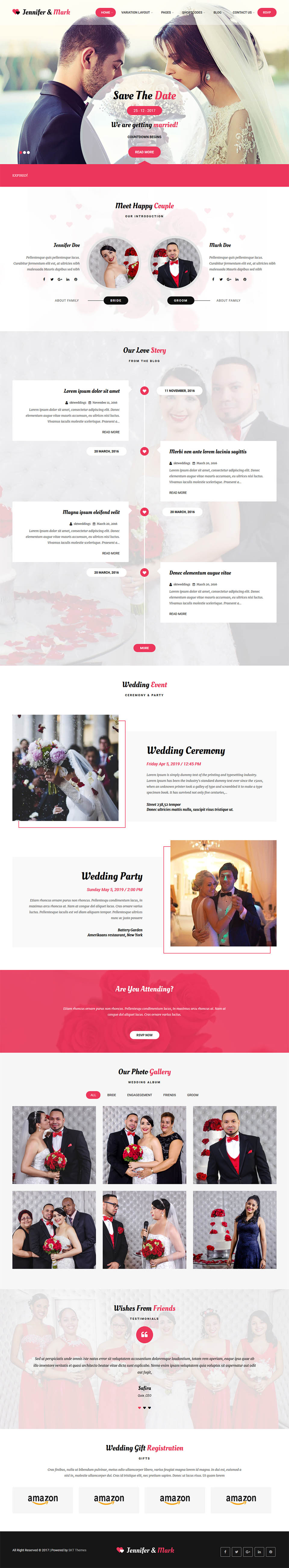 WordPress template SKT Themes Wedding Rituals