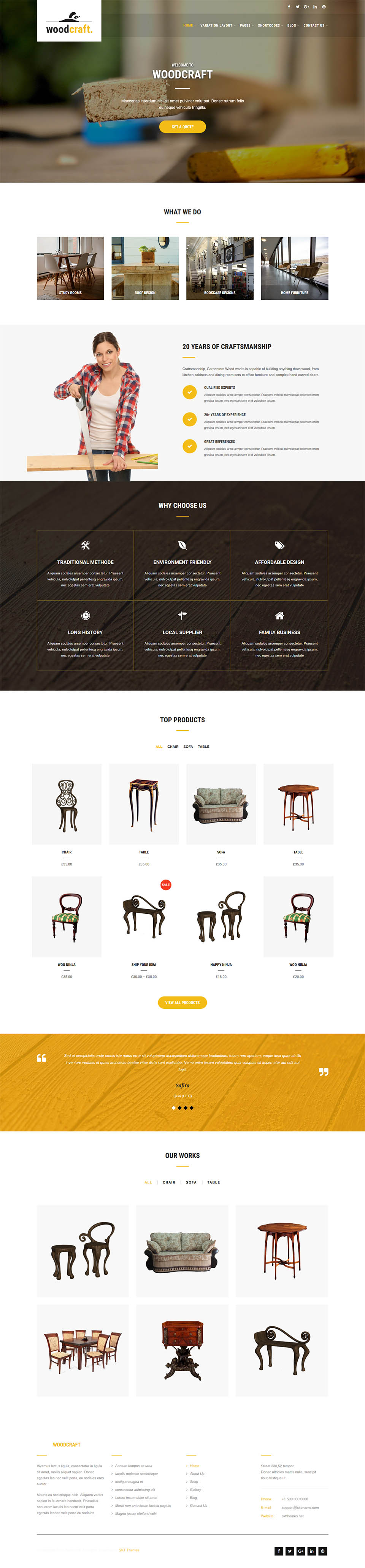 WordPress template SKT Themes WoodCraft