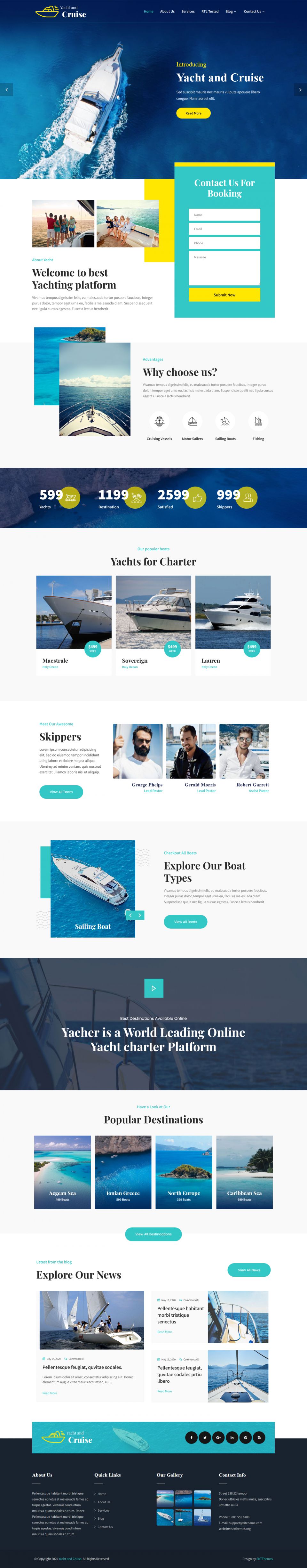 WordPress template SKT Themes Yacht And Cruise