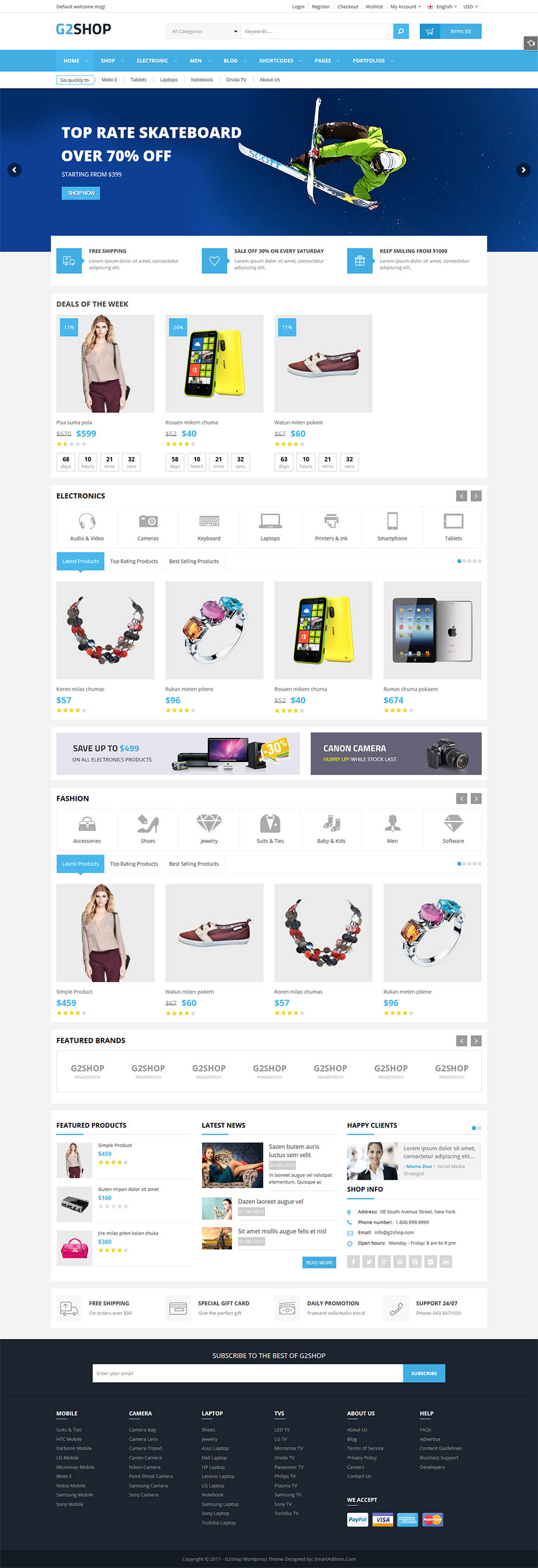 WordPress template SmartAddons SW G2shop