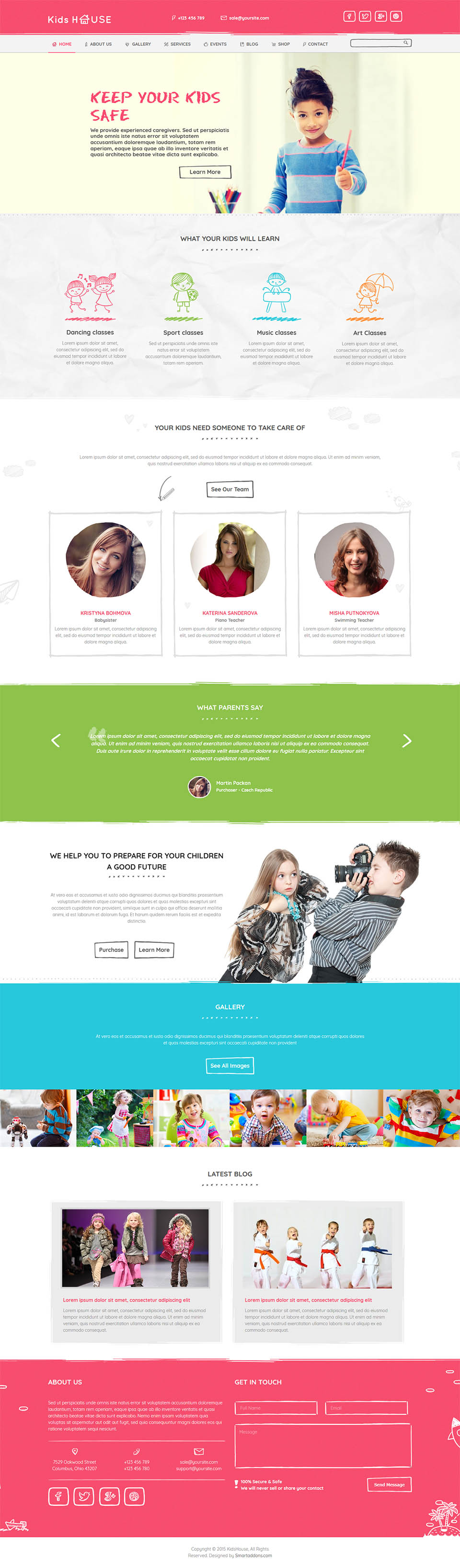 WordPress template SmartAddons SW Kidshouse