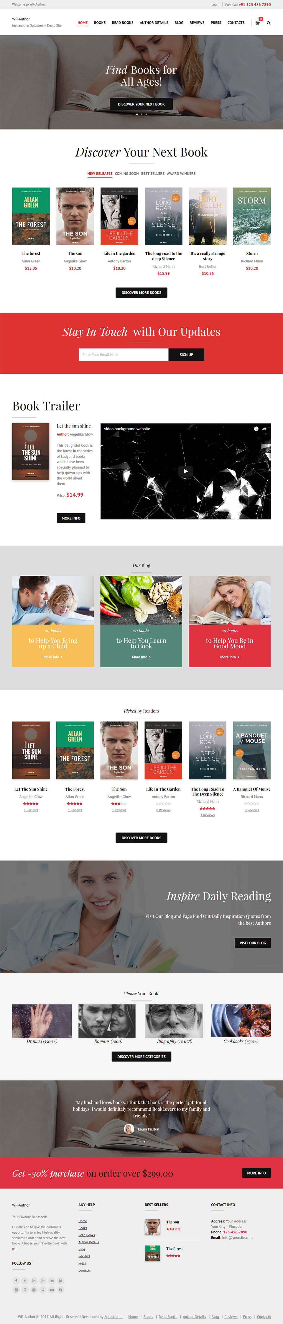 WordPress template SoloStream WP-Author