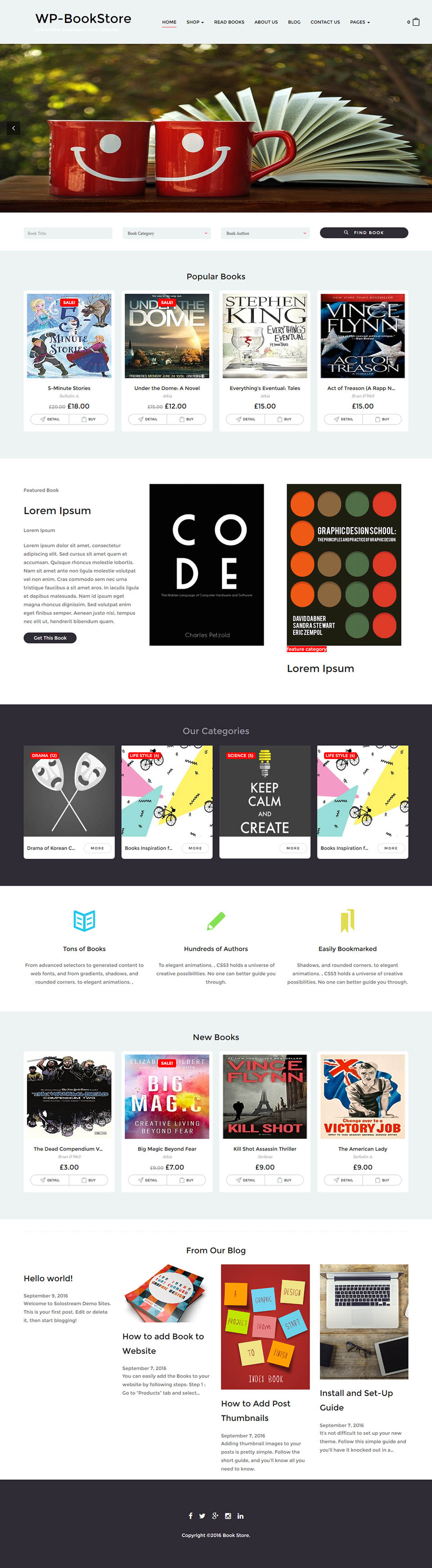 WordPress template SoloStream WP-BookStore