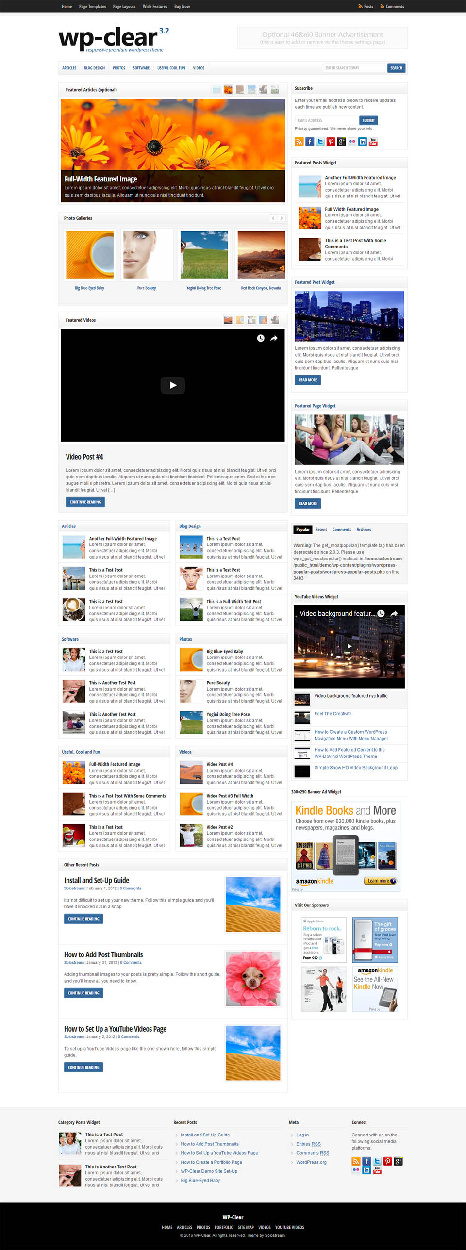 WordPress template SoloStream WP-Clear