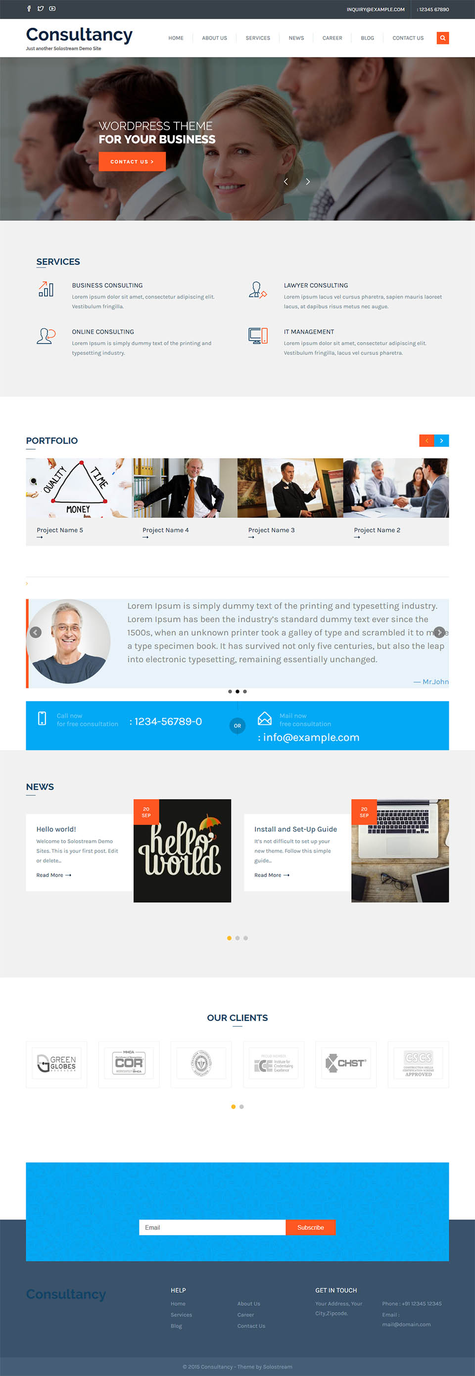 WordPress template SoloStream WP-Consultancy