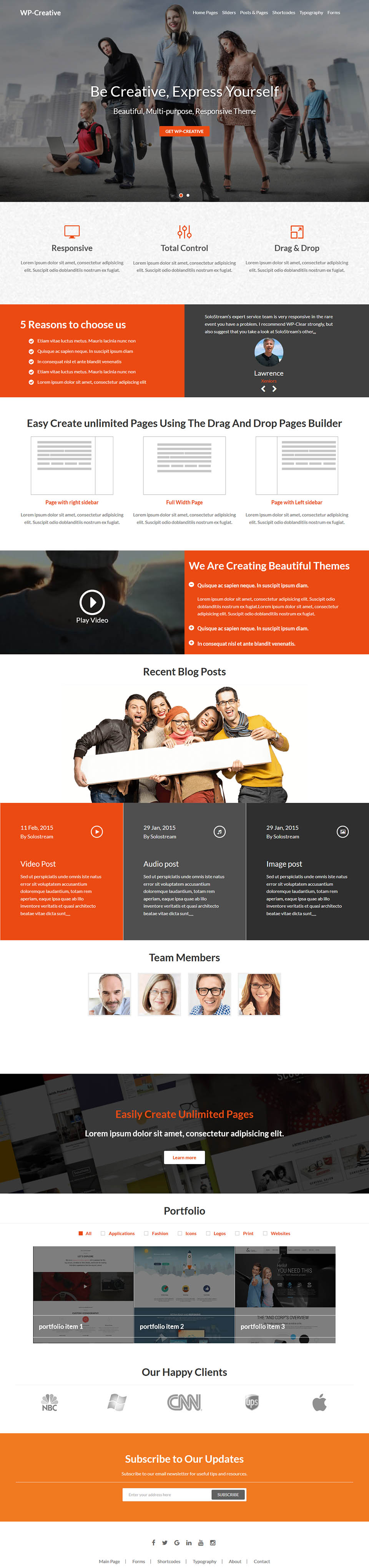 WordPress template SoloStream WP-Creative