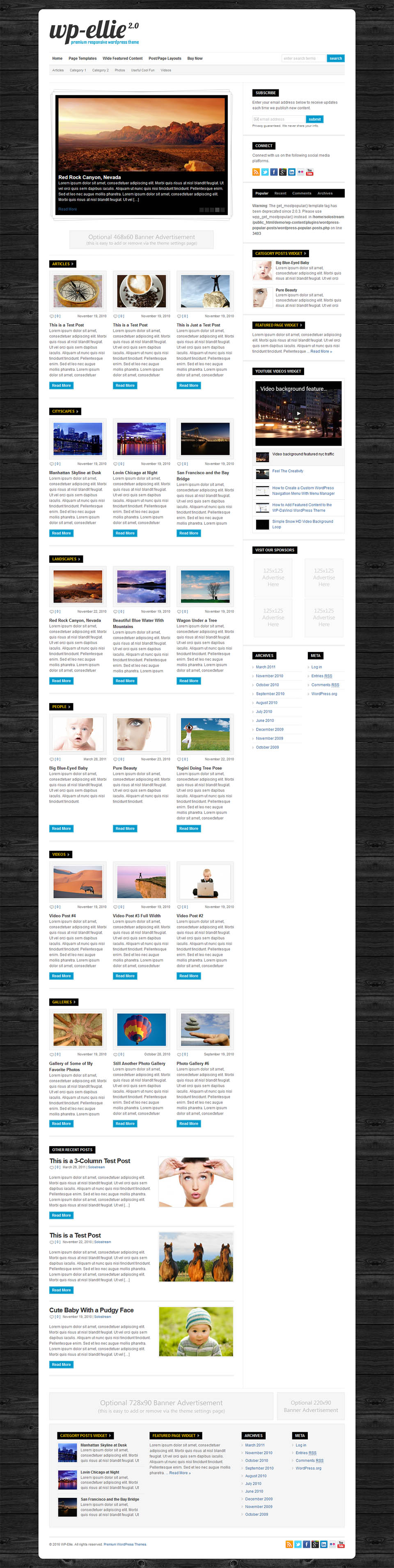 WordPress template SoloStream WP-Ellie