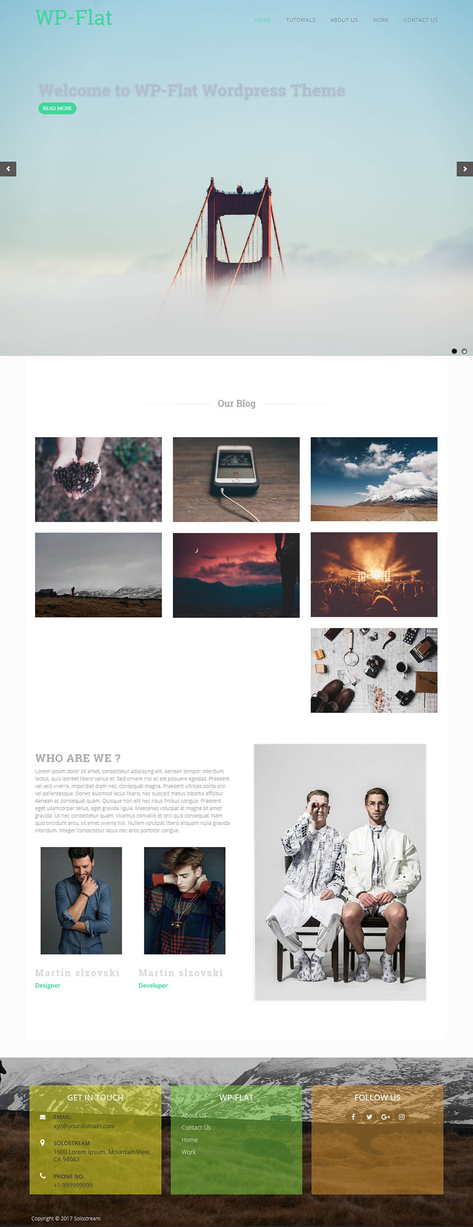 WordPress template SoloStream WP-Flat