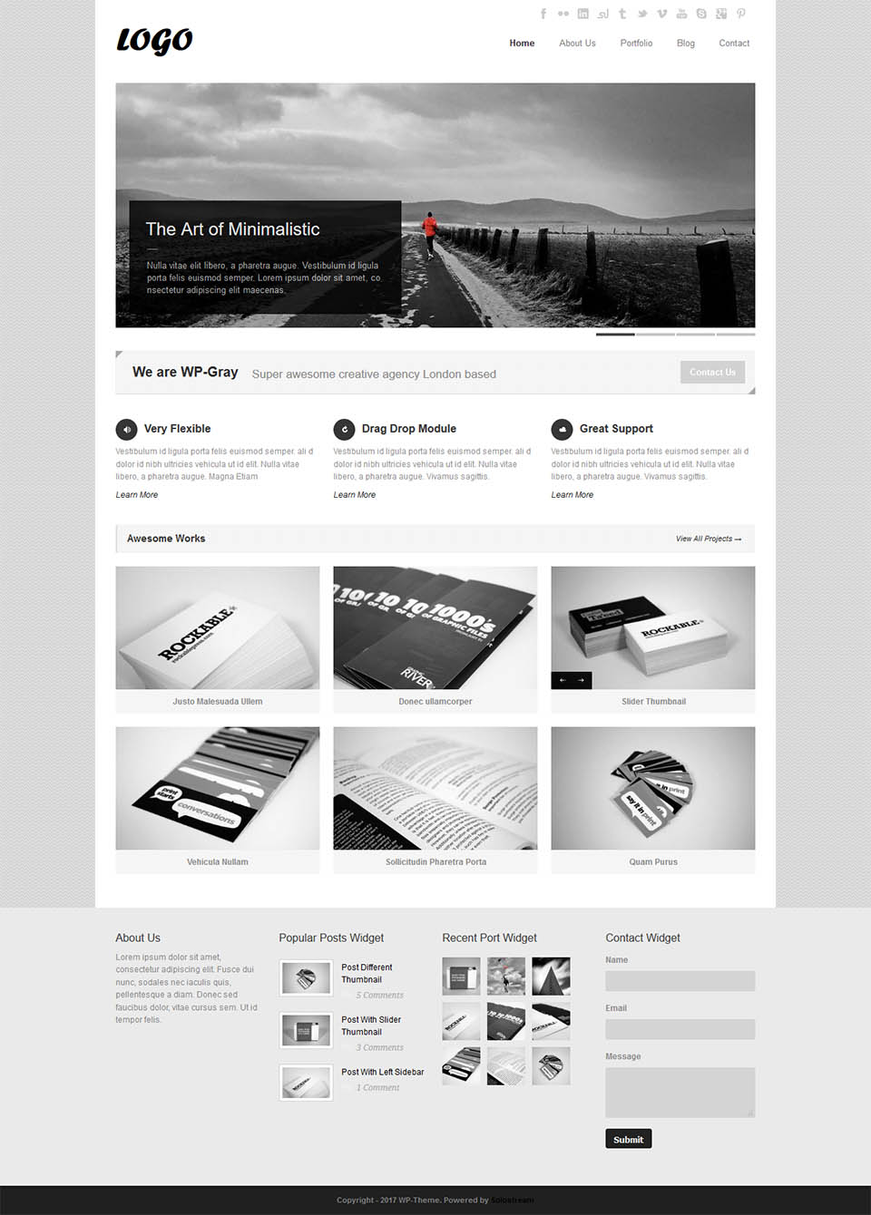 WordPress template SoloStream WP-Gray